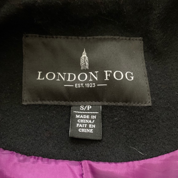 London Fog black mid length trench coat - Picture 4 of 5